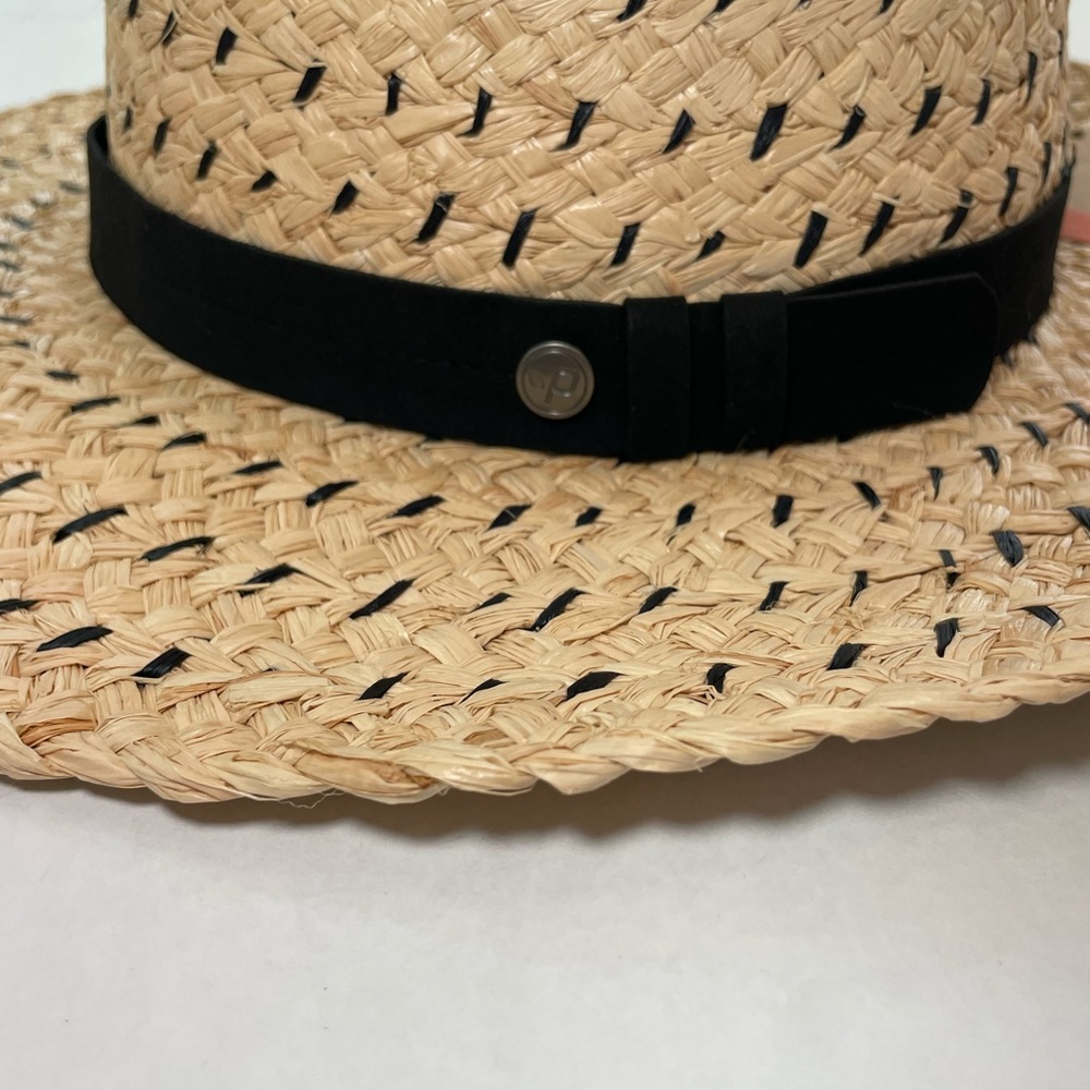 Pistil Skiff Black Leather Band Straw Hat Beach Outdoor Hat One Size $54 NWT - Picture 2 of 6